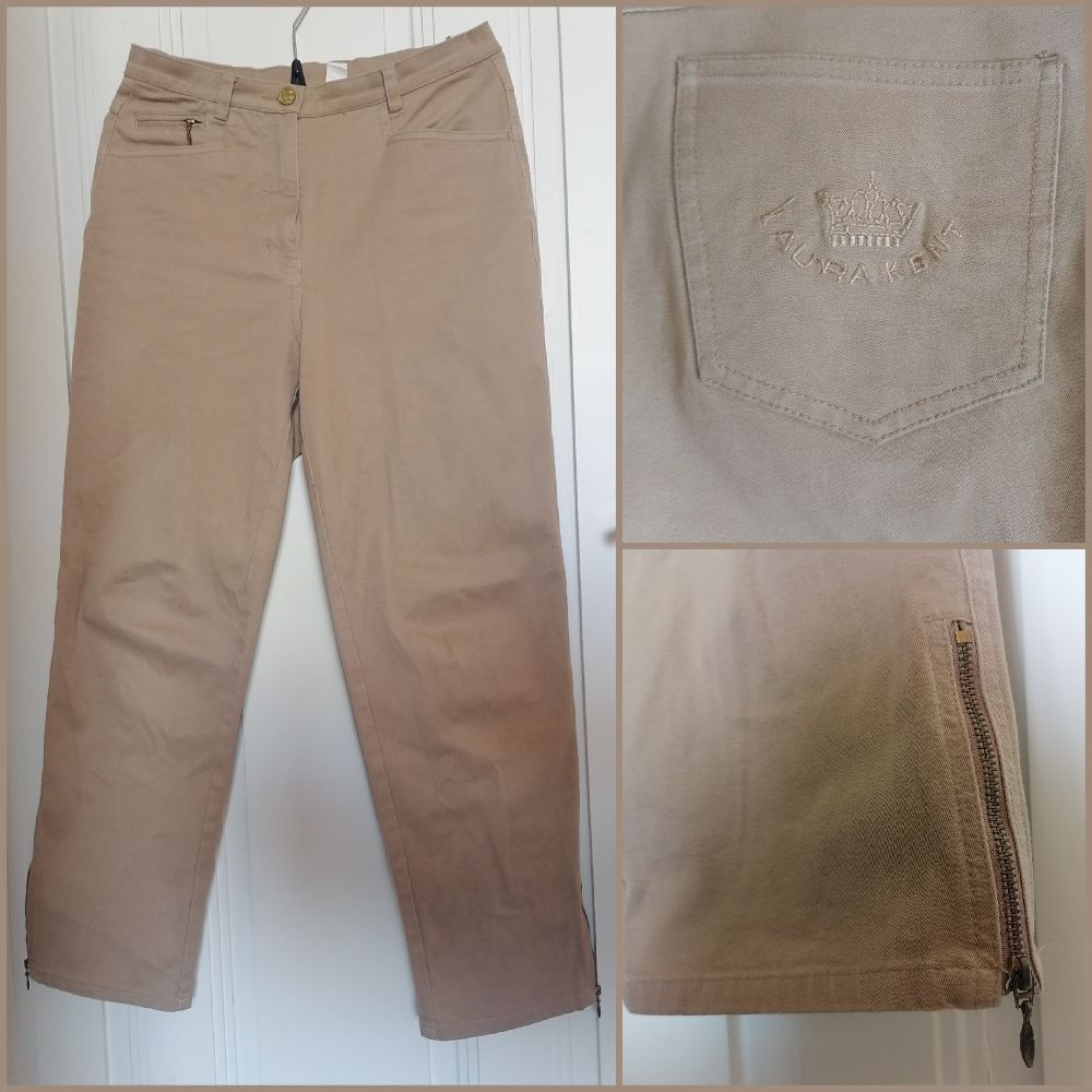 Pantalon beige taille haute 