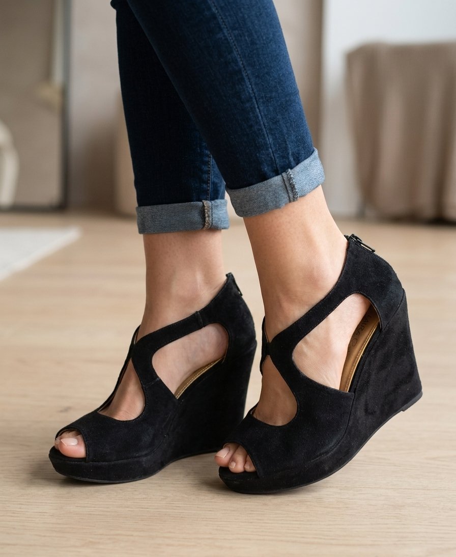 Sandales compensées noir 🖤✨ 