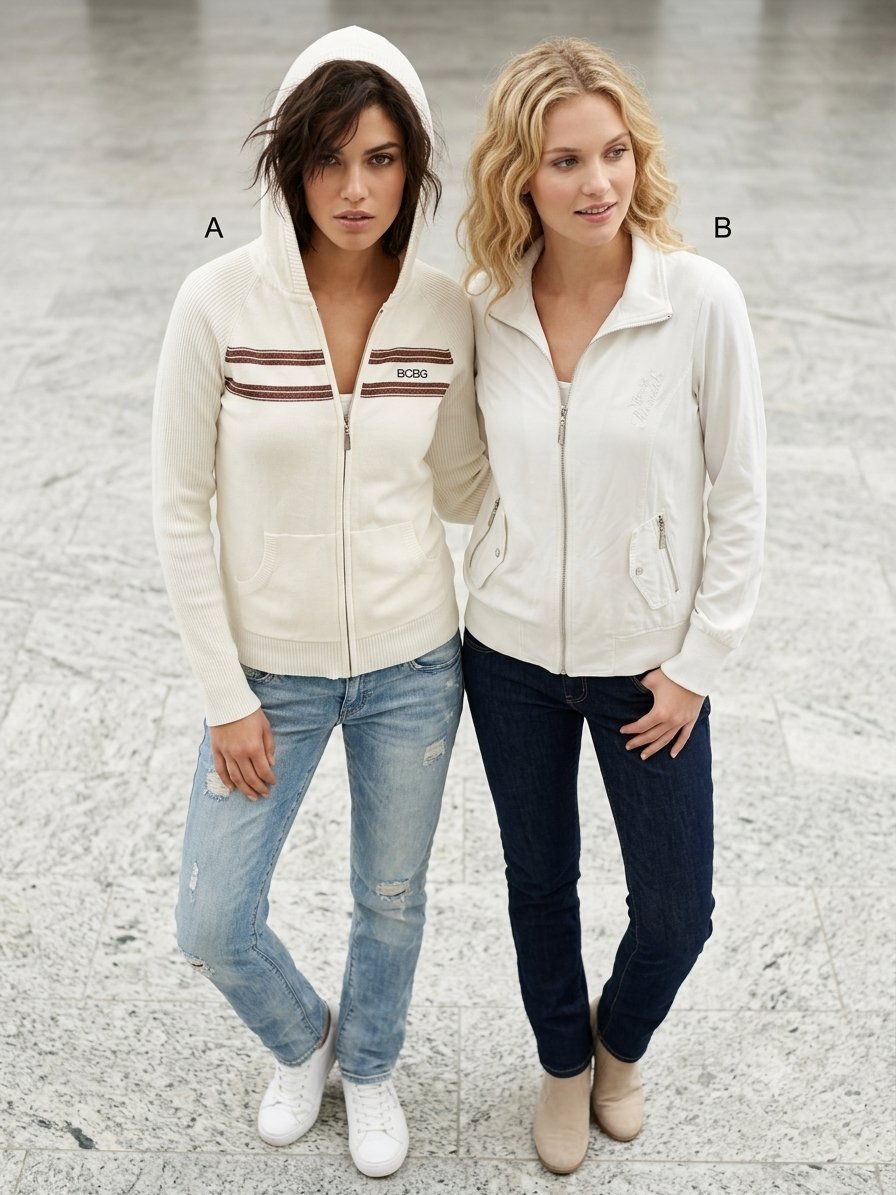 Sweat à capuche + veste de sport blanche ✨ 