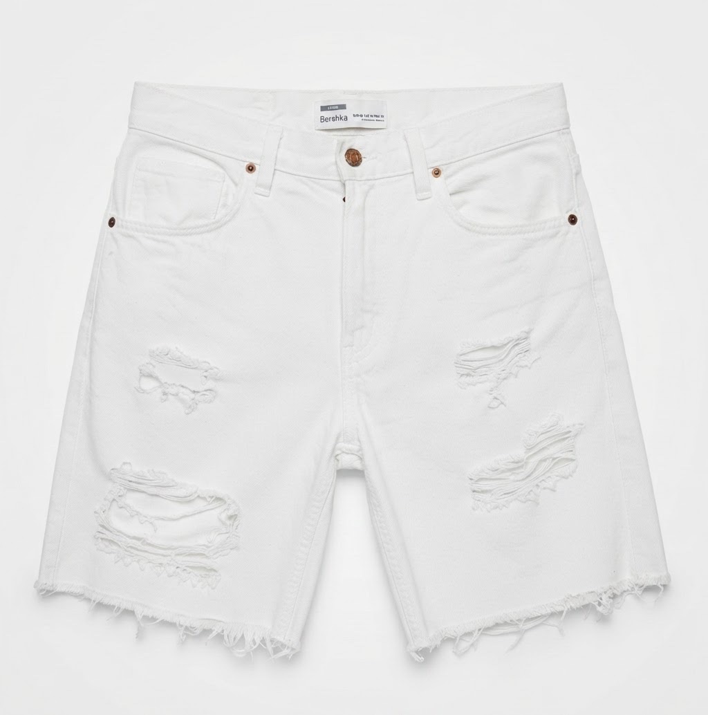 🤍 Short blanc en jean Bershka