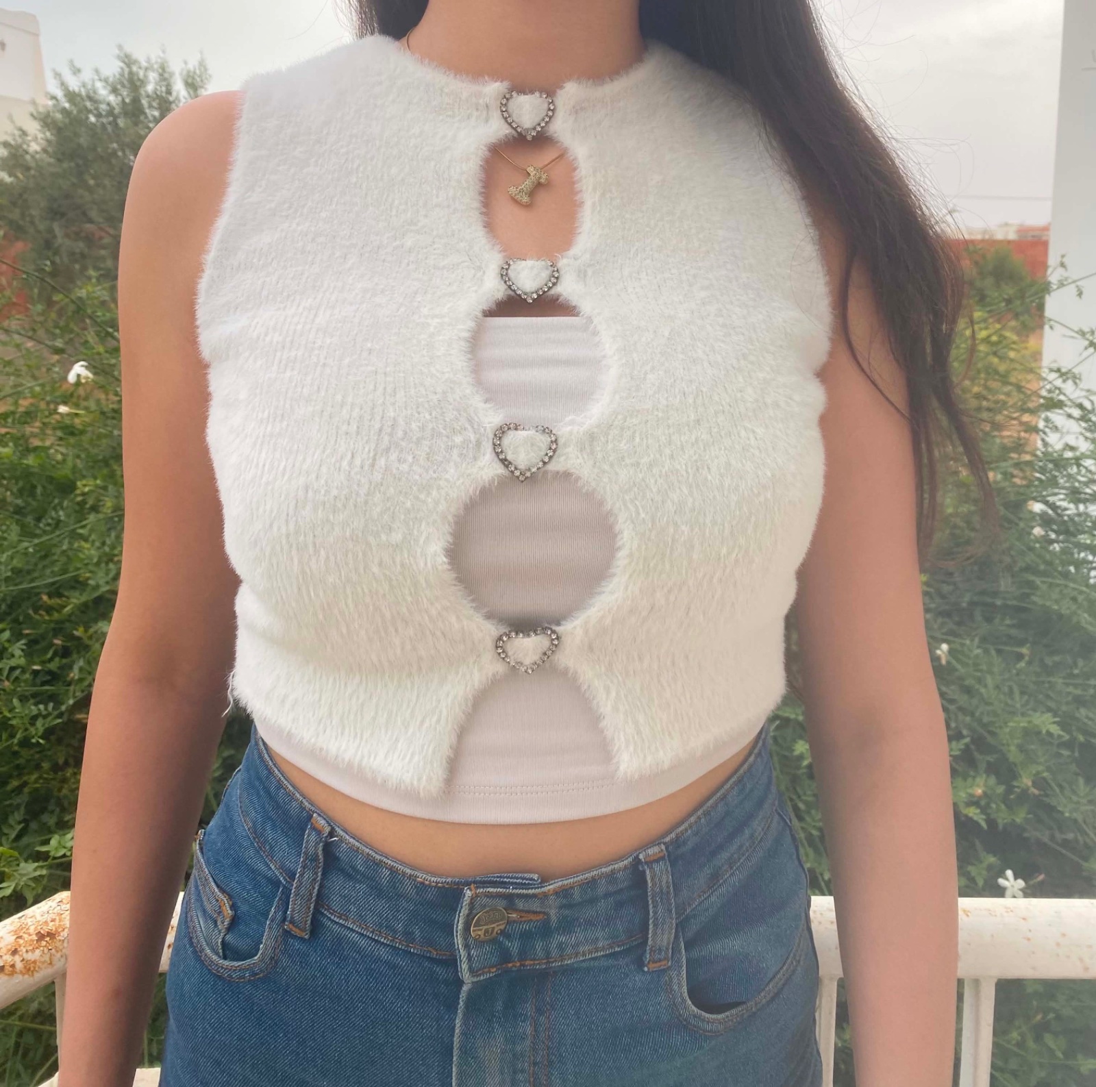 Top blanc berchka taille S 