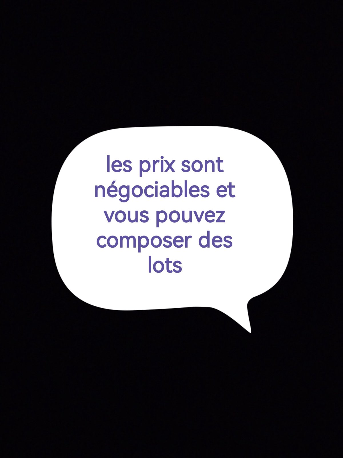 Prix négociables