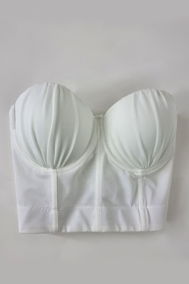 Top blanc de style corset 
