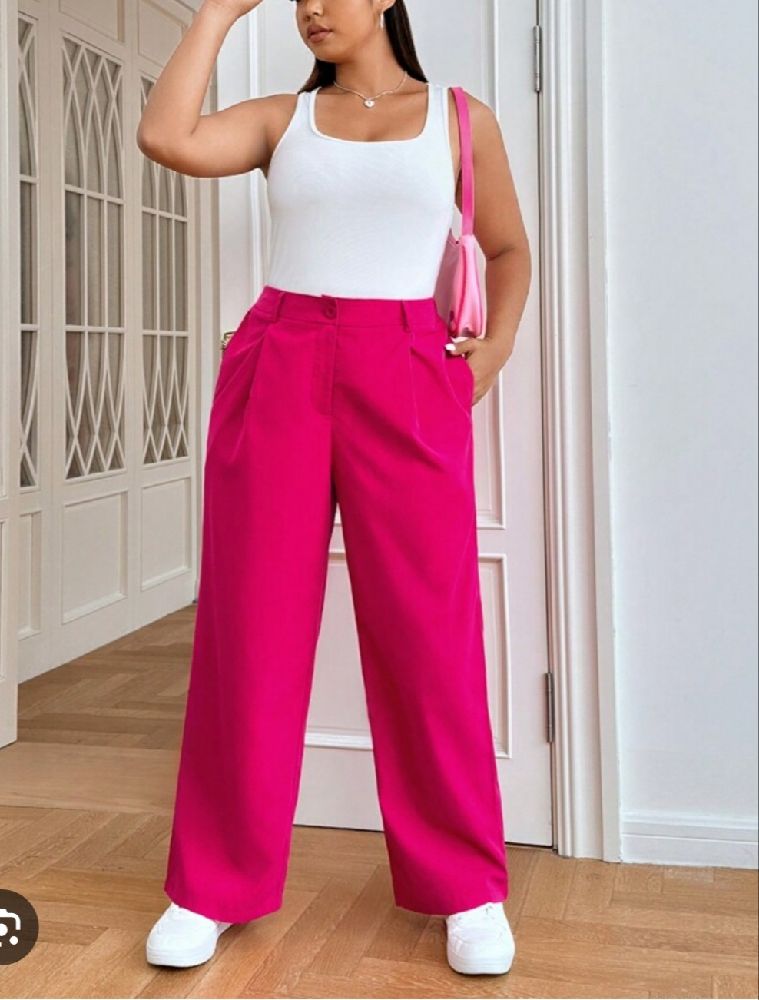 pantalon large en rose neuf 