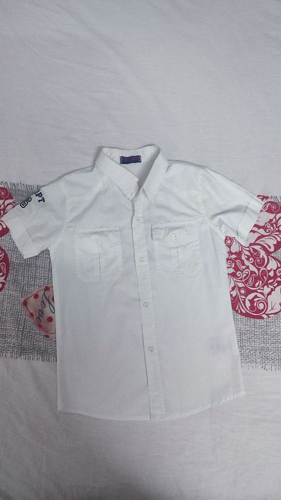 chemise garçon en blanc tlabbes 5 et 6ans