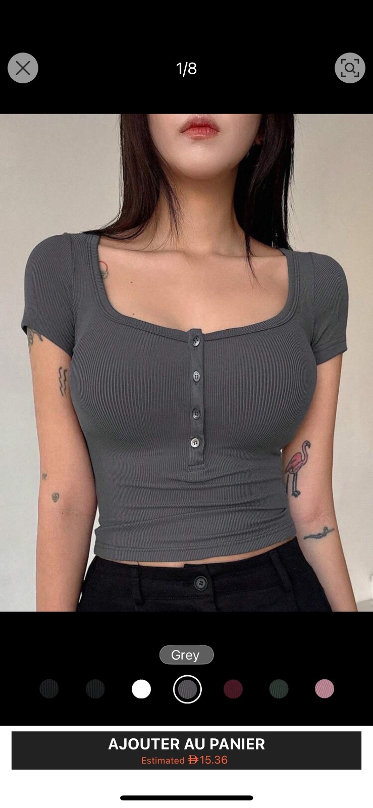 Crop top gris