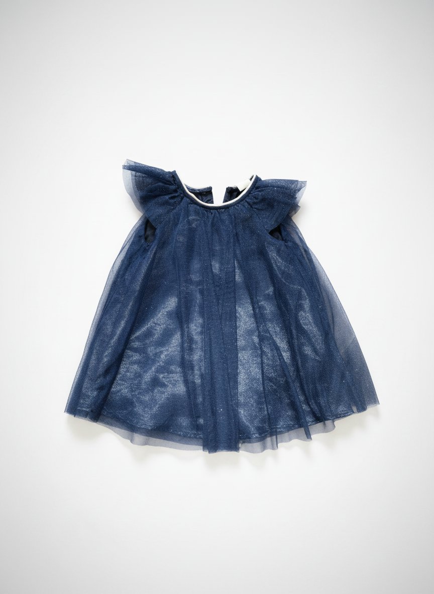 Robe bleue pailletée 18 mois HM