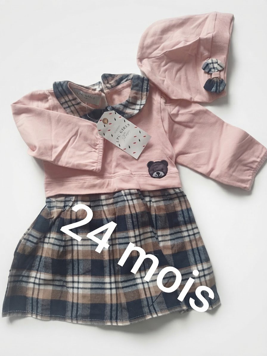 Robe avec bonnet 2 ans 