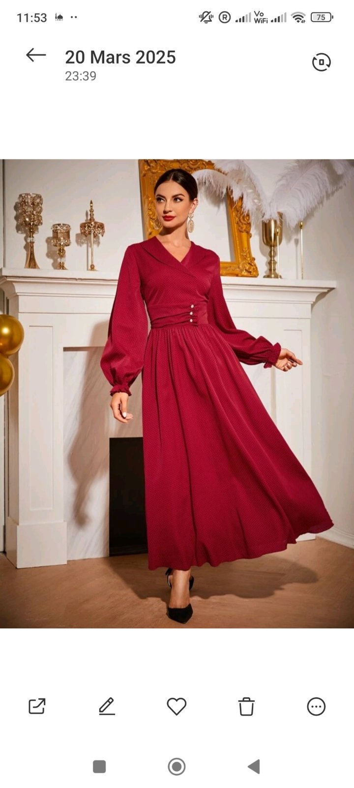 Belle Robe rouge à pois noirs 40-42