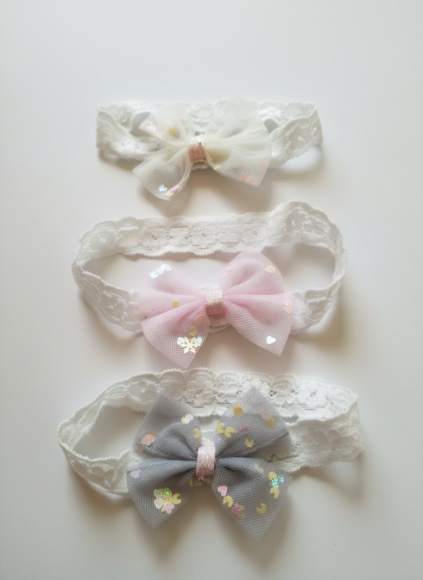 3 Serres tête bebe fille neuves 