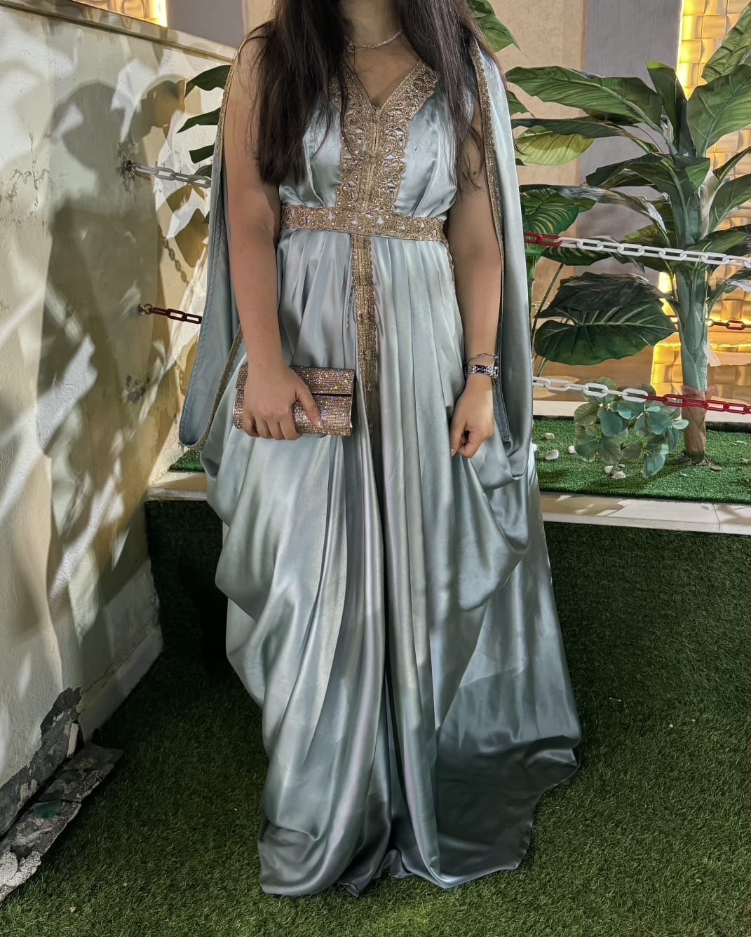 Robe caftan satinee 