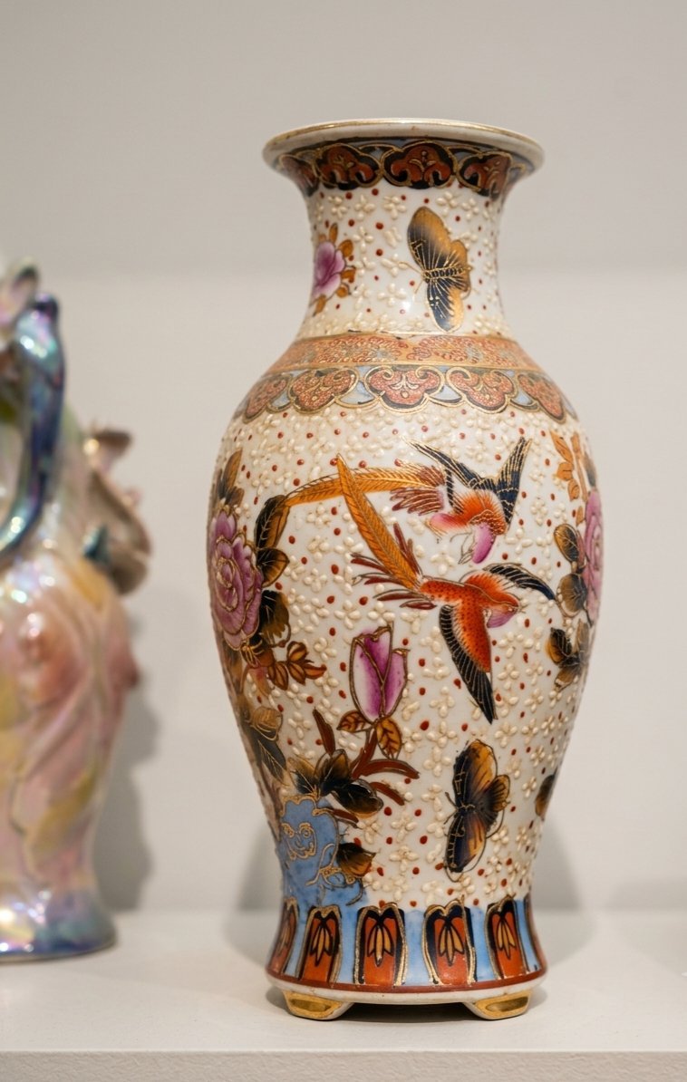 Vase décoratif en céramique irisée
