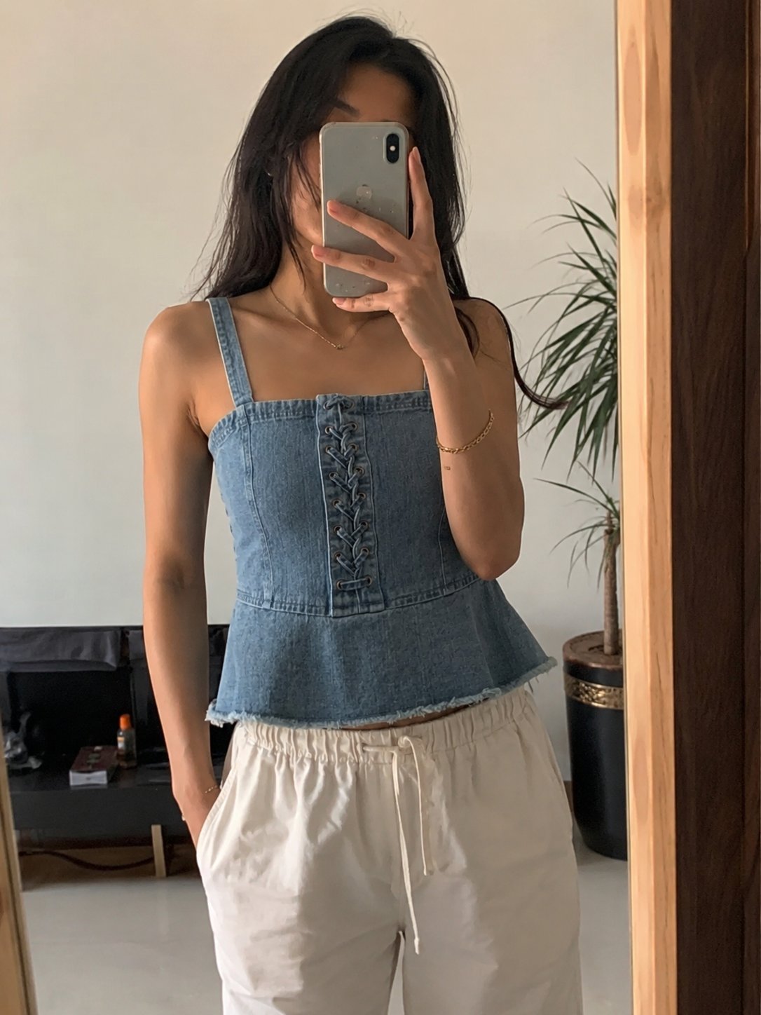 Haut en jean taille m etat neuf