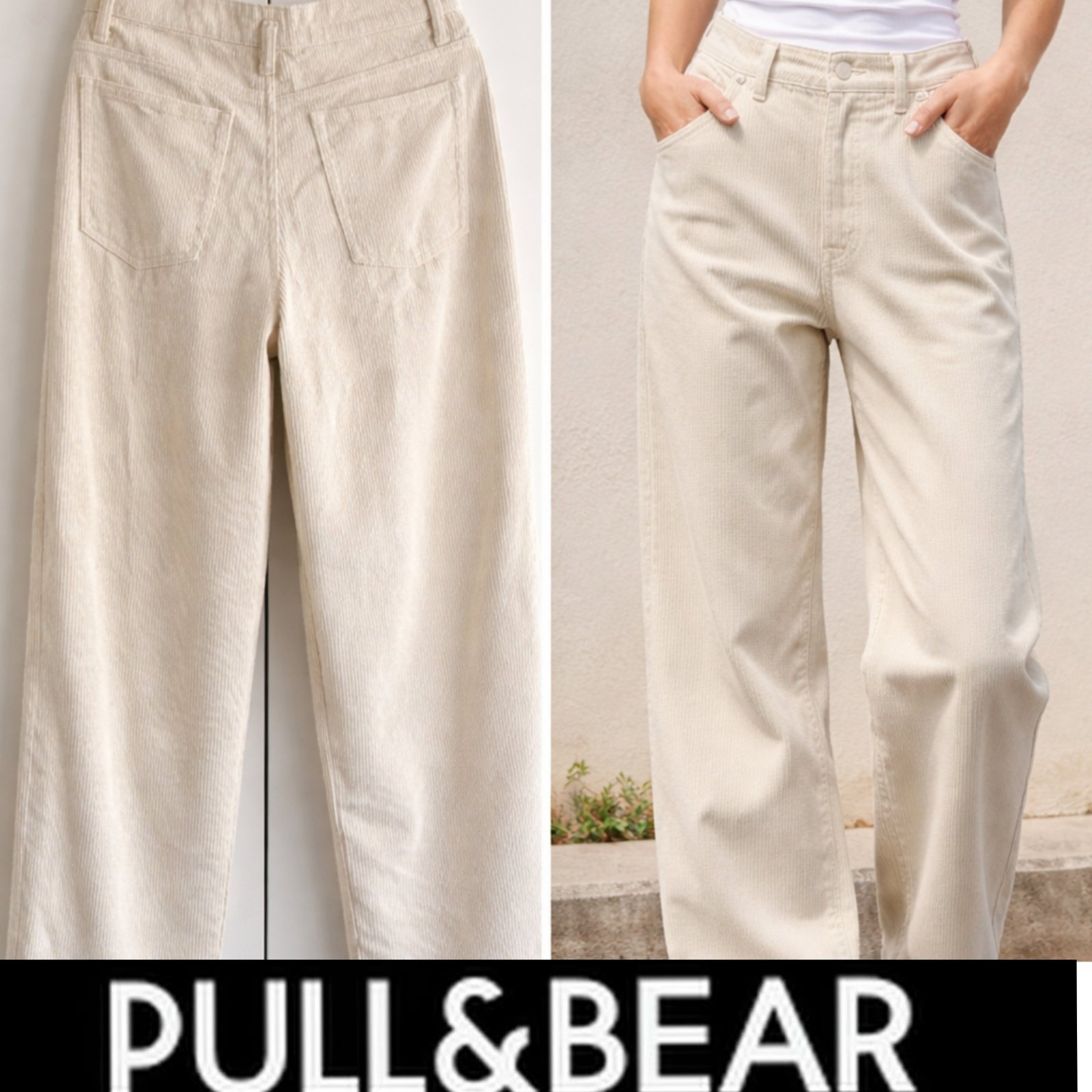 Pantallon baggy pull and bear en velour cotelé taille 38 ,neuf