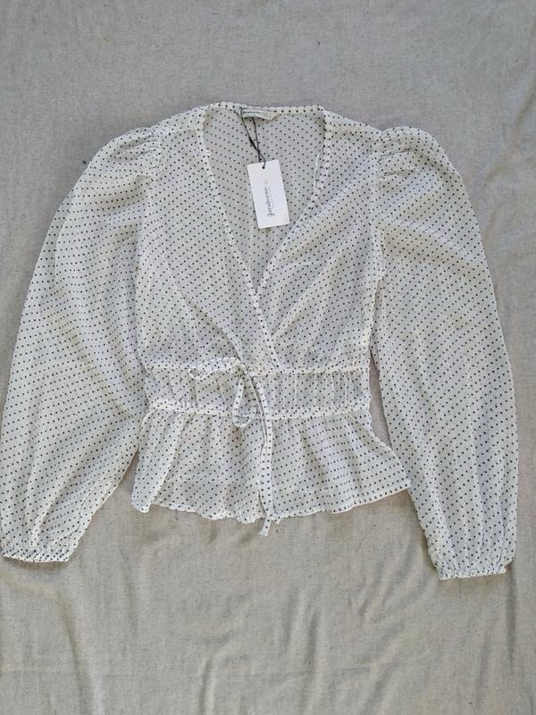 Stradivarius - chemise à pois - Écru