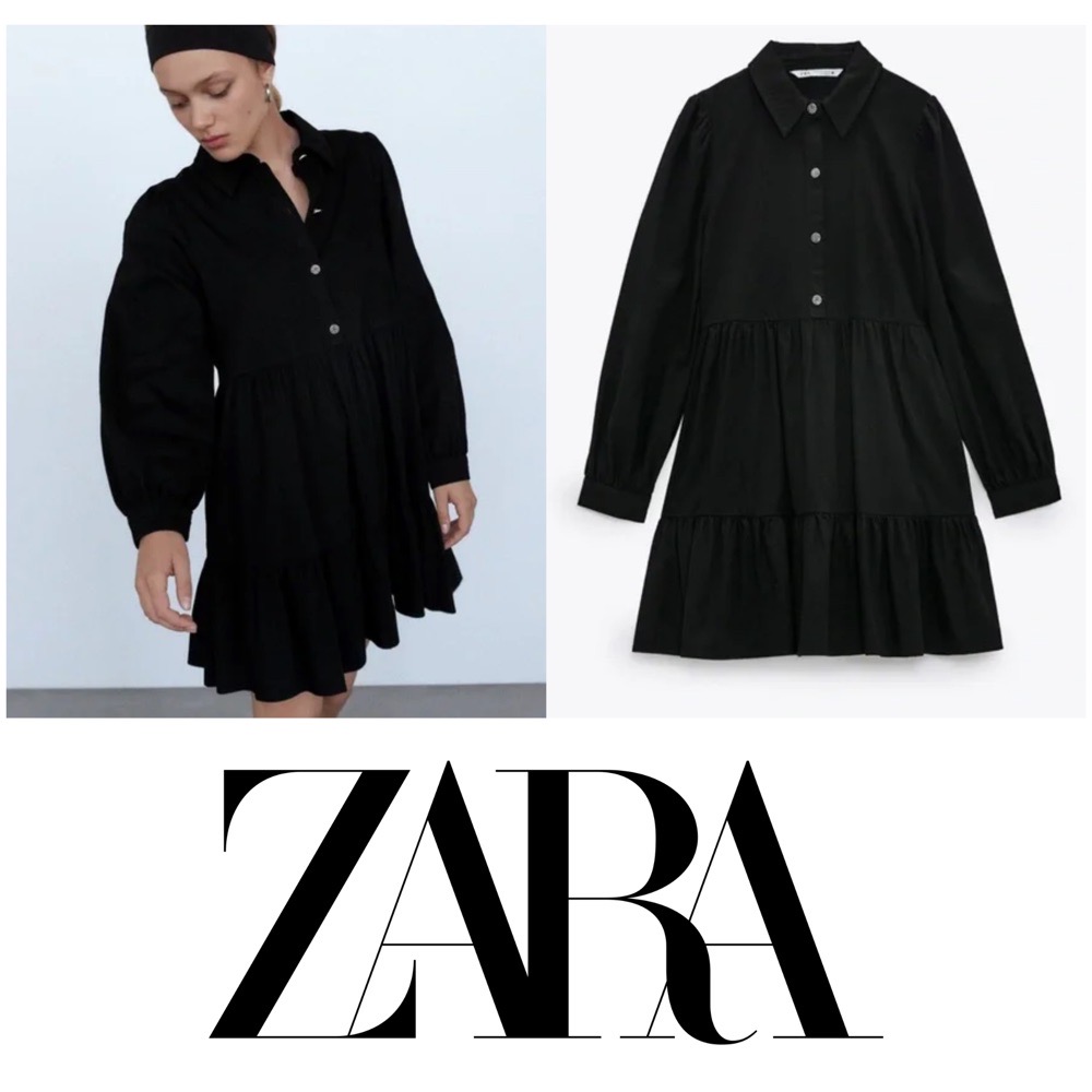 Robe Noir zara avec bouttons