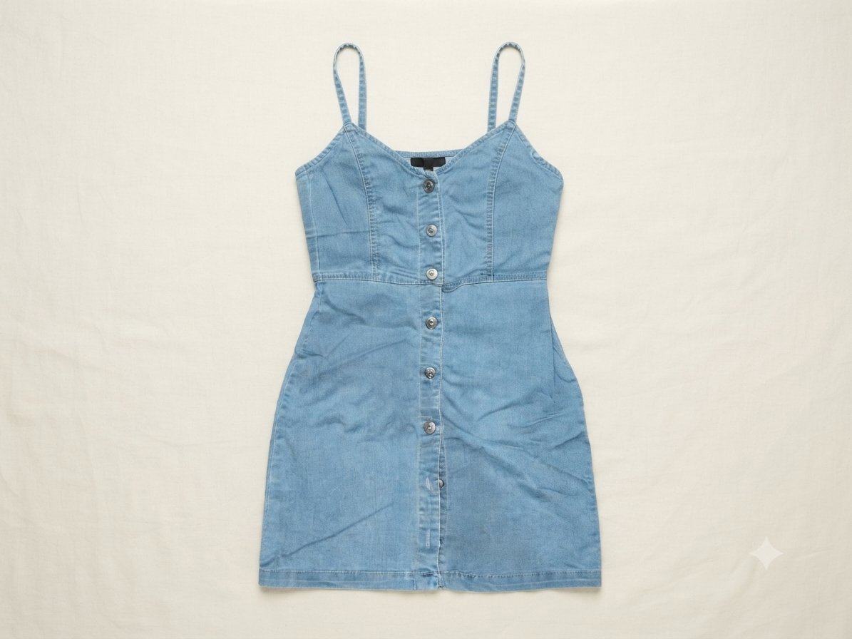 Robe courte en jean avec boutons