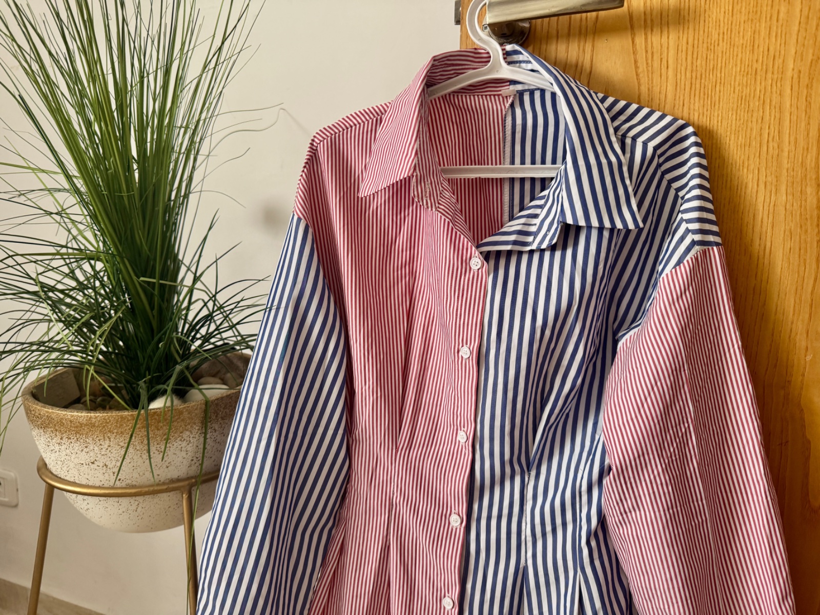 Robe chemise shein bi couleur