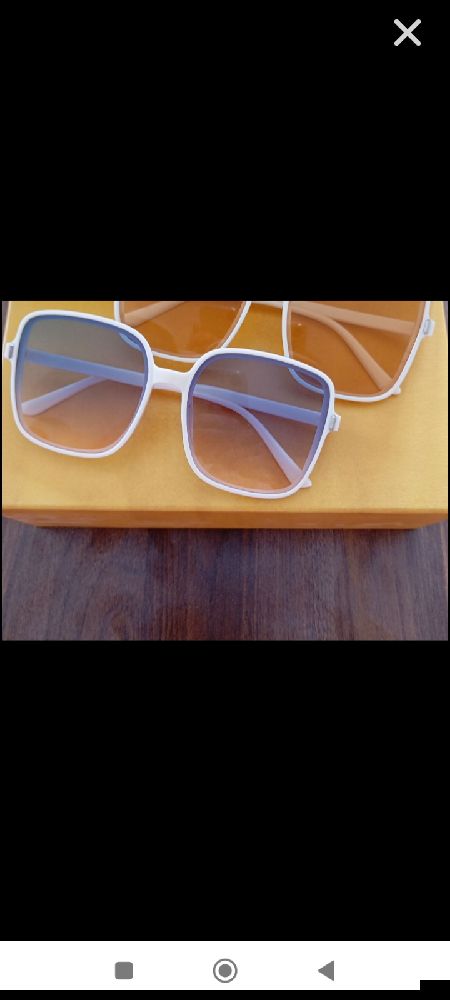 Stylish UV Protection √ white glasses frame √  Light Blue Glass 