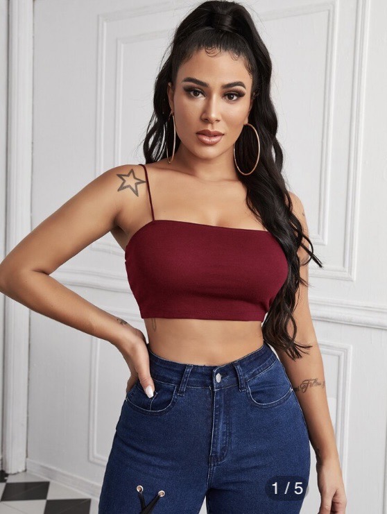 Crop top bordeaux tres court 