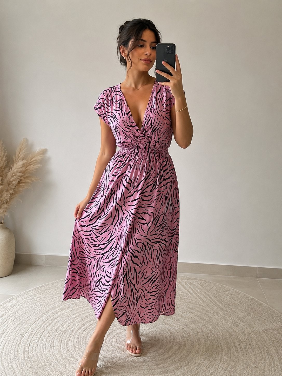 Robe New Look rose imprimé zèbre 🩷🖤  