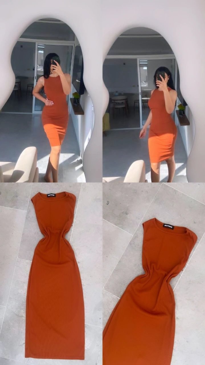 Robe midi terracotta moulante 🤎🧡