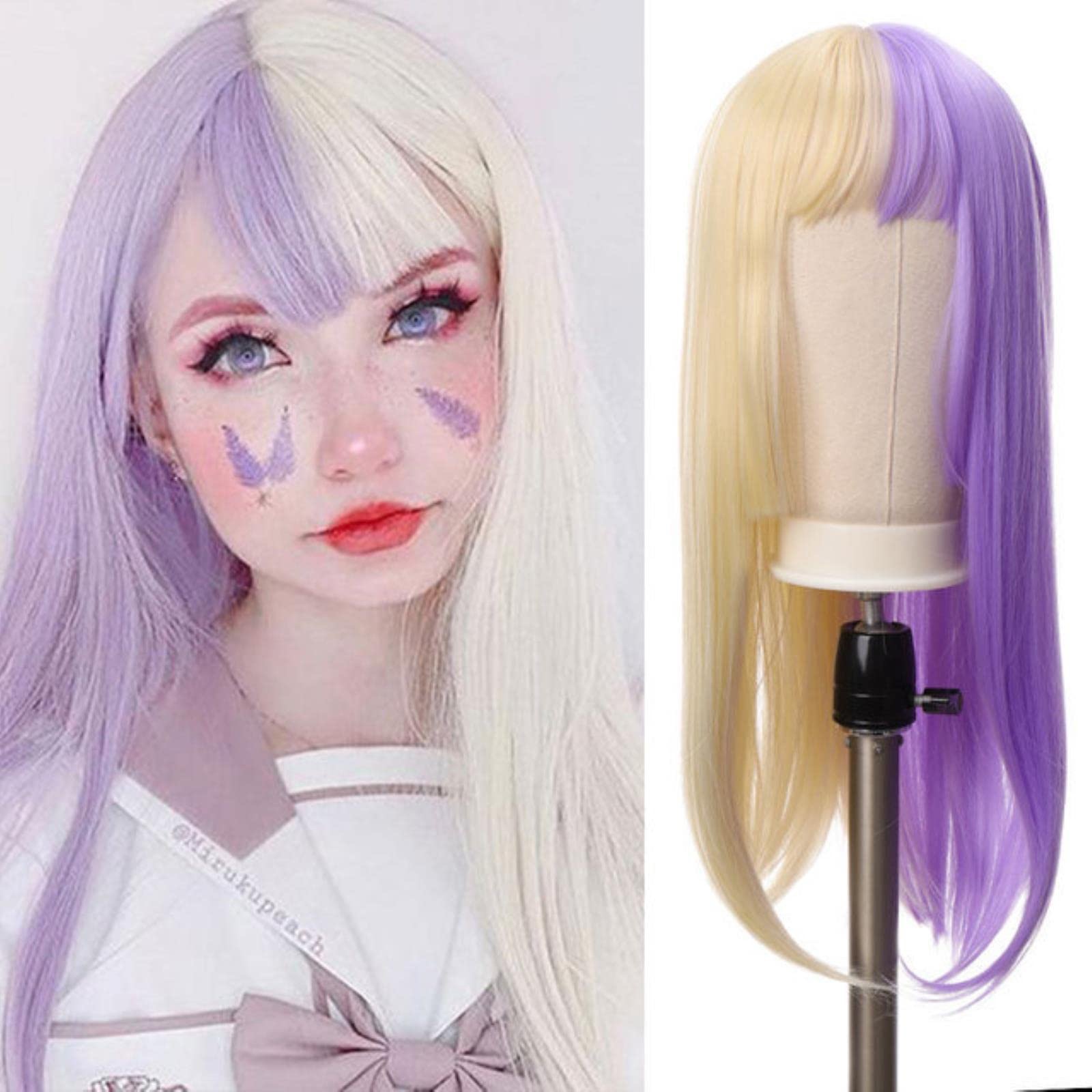 Blonde and purple wig 