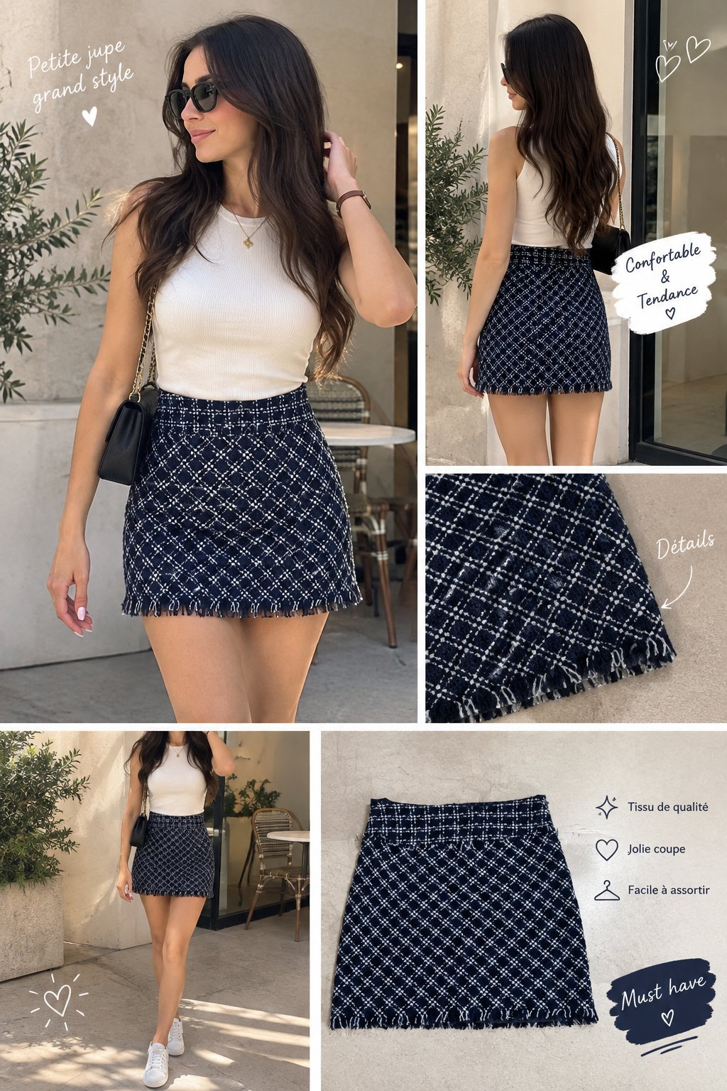 Jupe tweed style Chanel