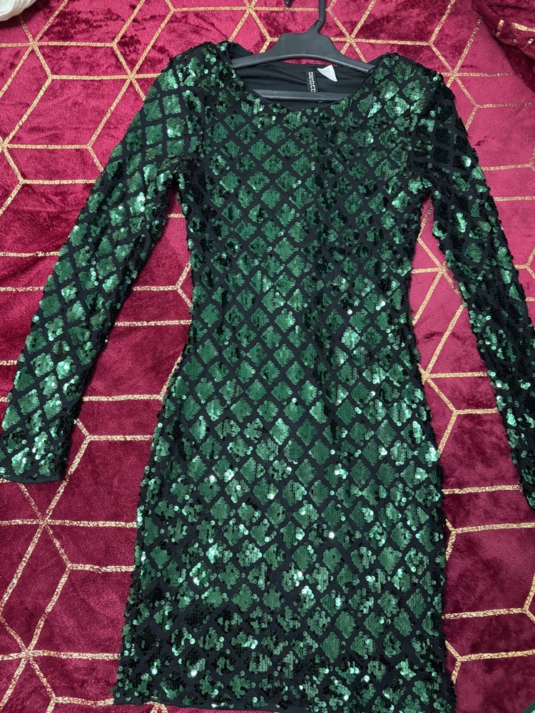 Robe en sequins vert emraude 