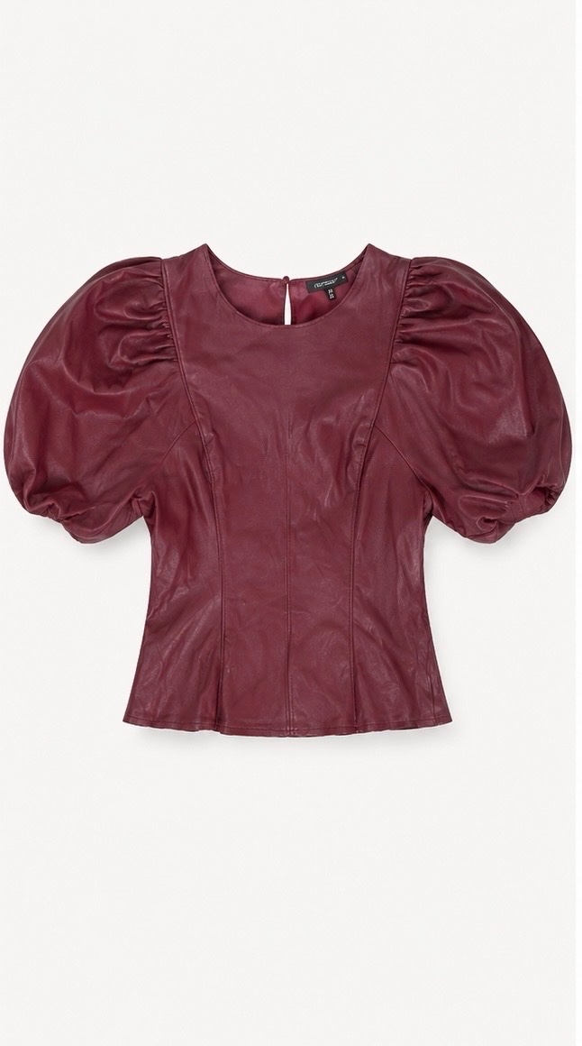 Top en Cuir Bordeaux Chic ❤️