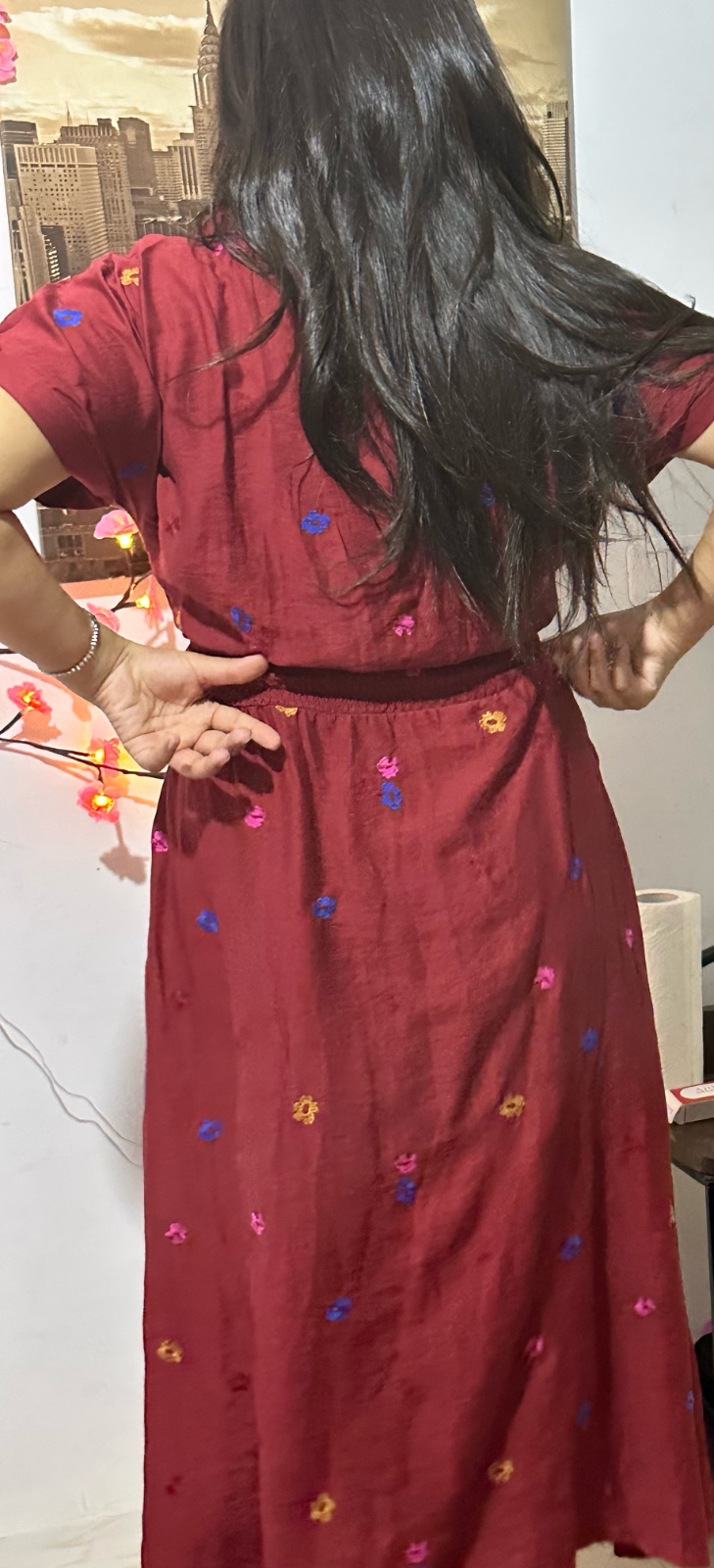 Robe longue bordeaux de chez Shein