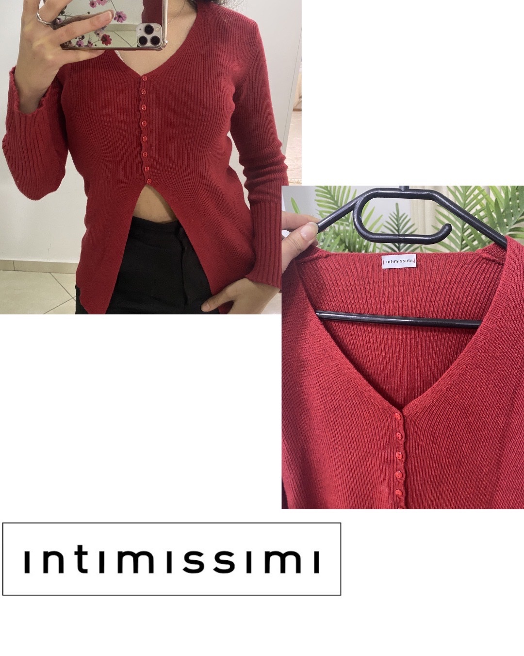 Cardigan Intimissimi rouge soie & cachemire 