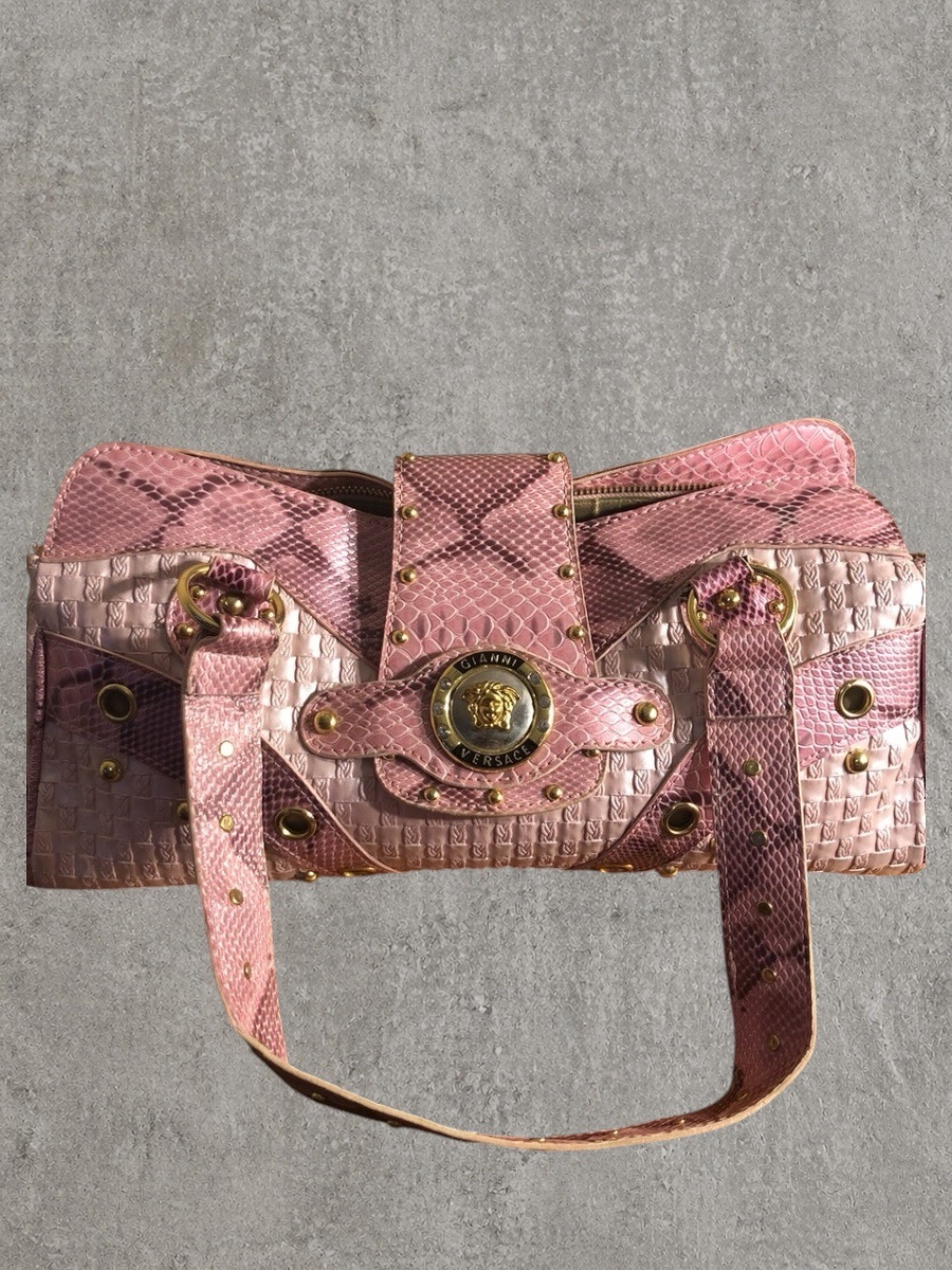 Gianni Versace Snake Skin La Medusa Handbag(original)