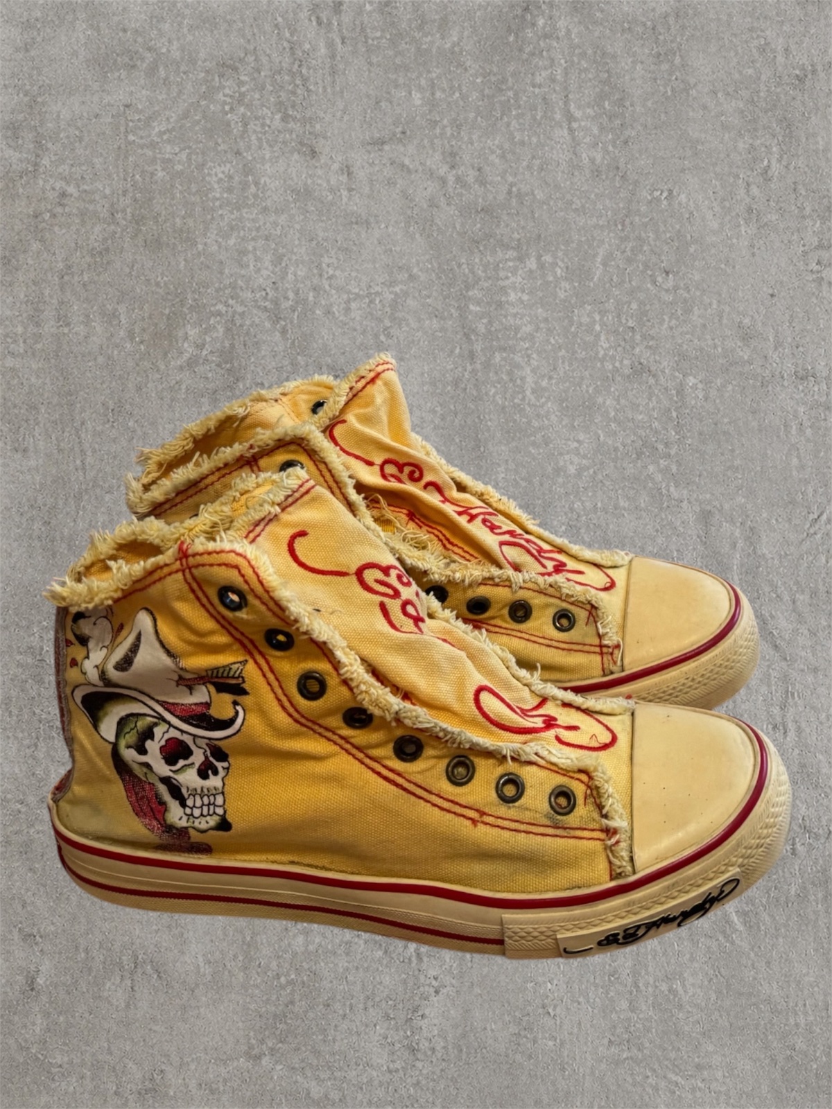 Vintage Ed Hardy canvas high-top sneakers