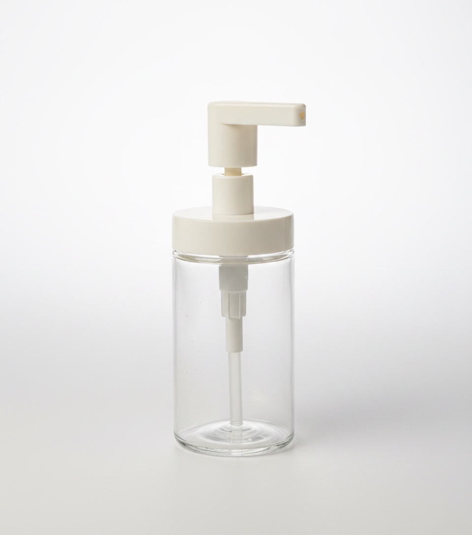 Distributeur de savon ou de lotion IKEA TACKAN (250 ml.) – Verre blanc transparent – ​​Facile à remplir