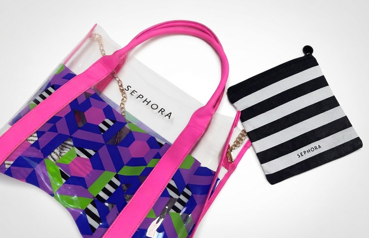 Sephora Tote bag transparent + Mini trousseau de maquillage Sephora