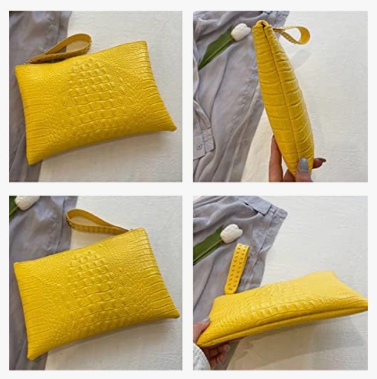 Sac Clutch effet crocodile 💛