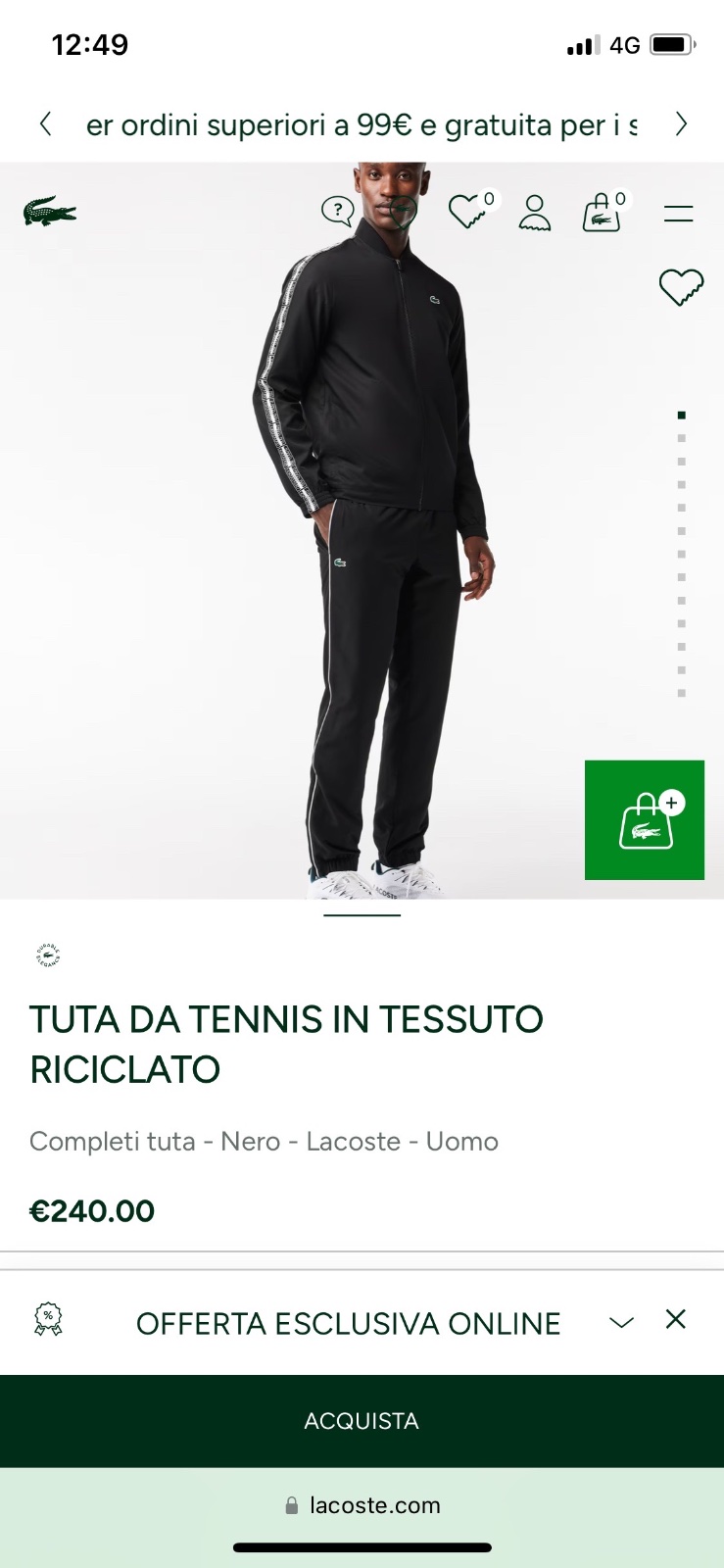 Survetements LACOSTE noir 