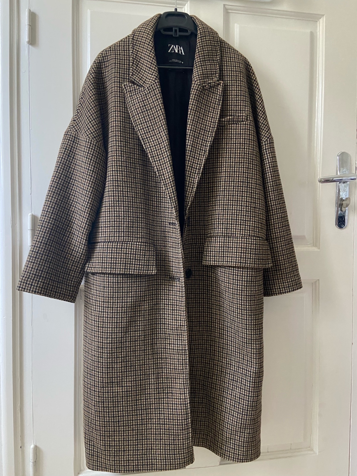 Manteau à carreaux en laine oversize ZARA