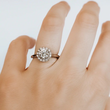  bague en or 18k et dimanat 