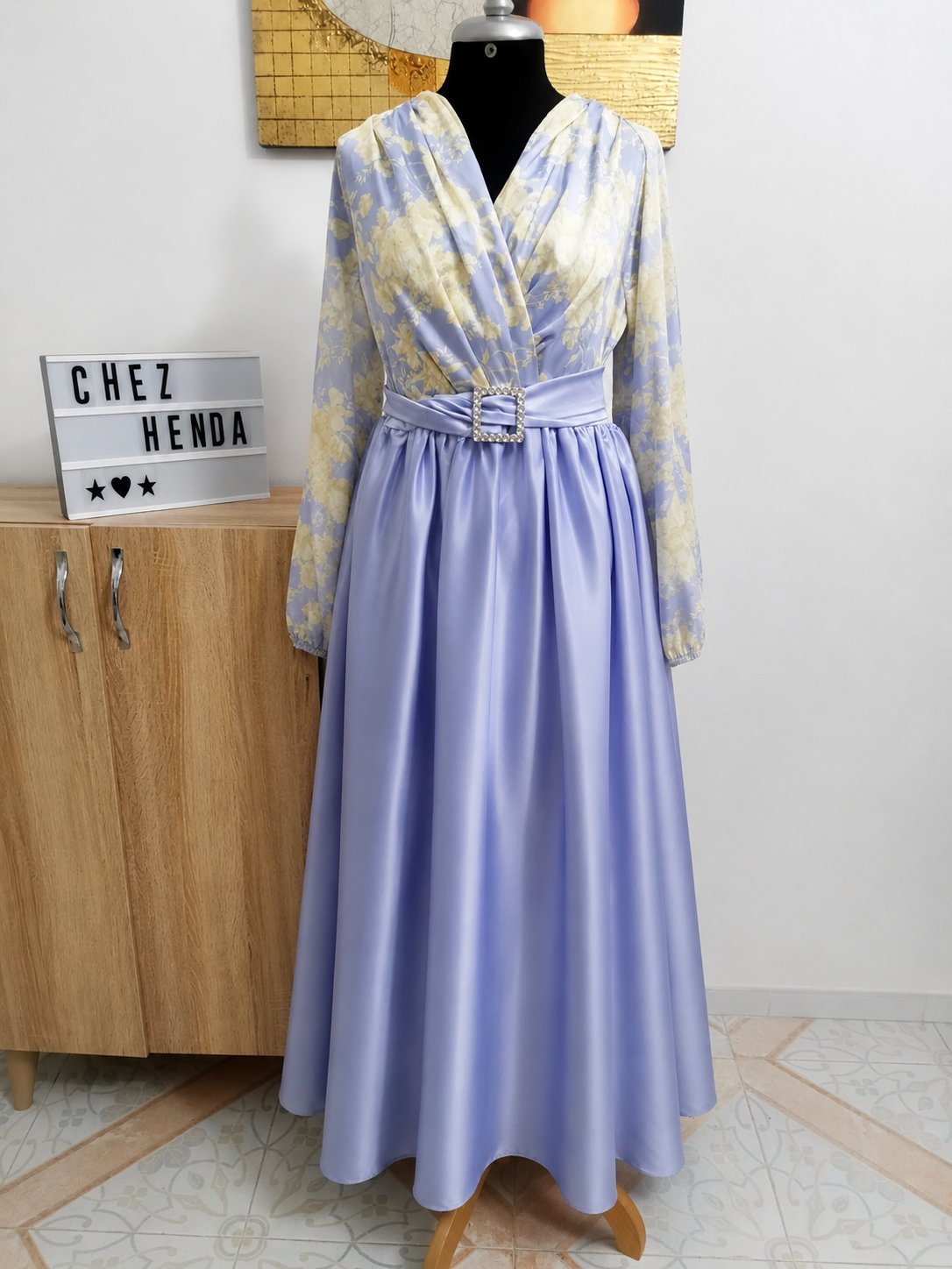 Robe de soirée en couleur pastel 