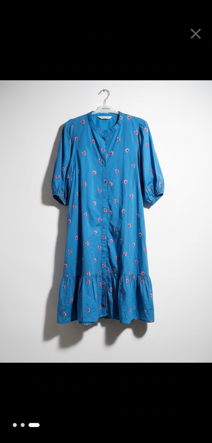 Belle robe zara avec des fleurs brodé