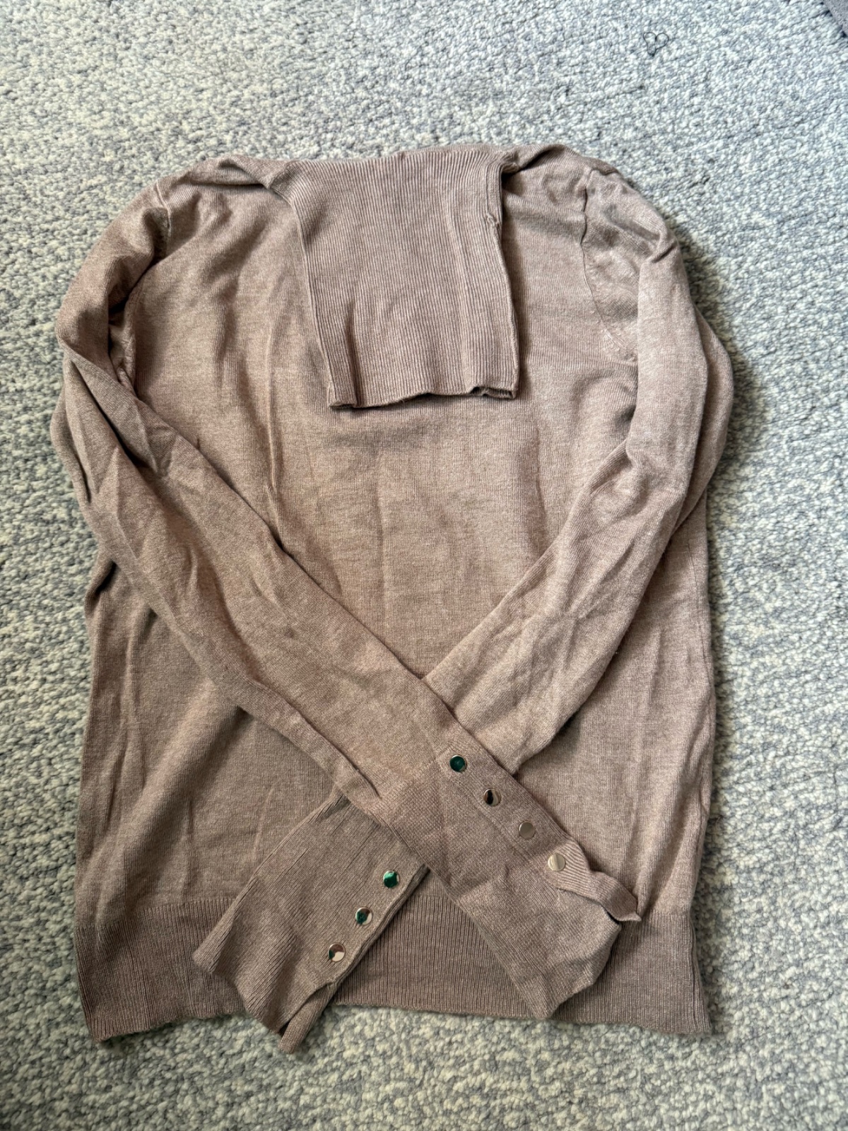 Pull col montant beige