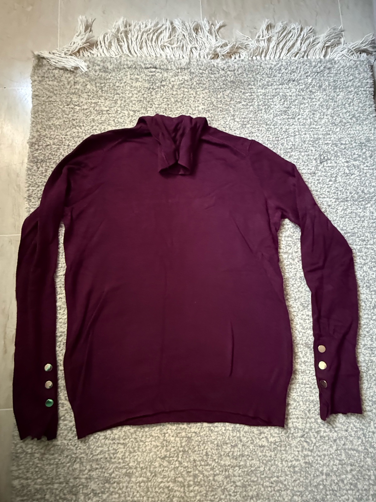 Pull col montant rouge bordeaux Zara