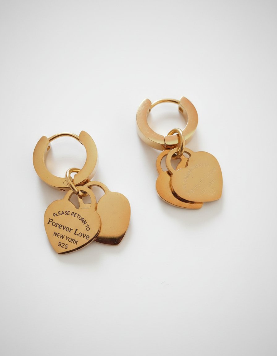 Deux boucles d'oreilles فضة مطبوعة 