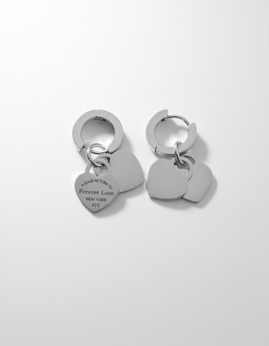 Boucles d'oreilles فضة مطبوعة 925