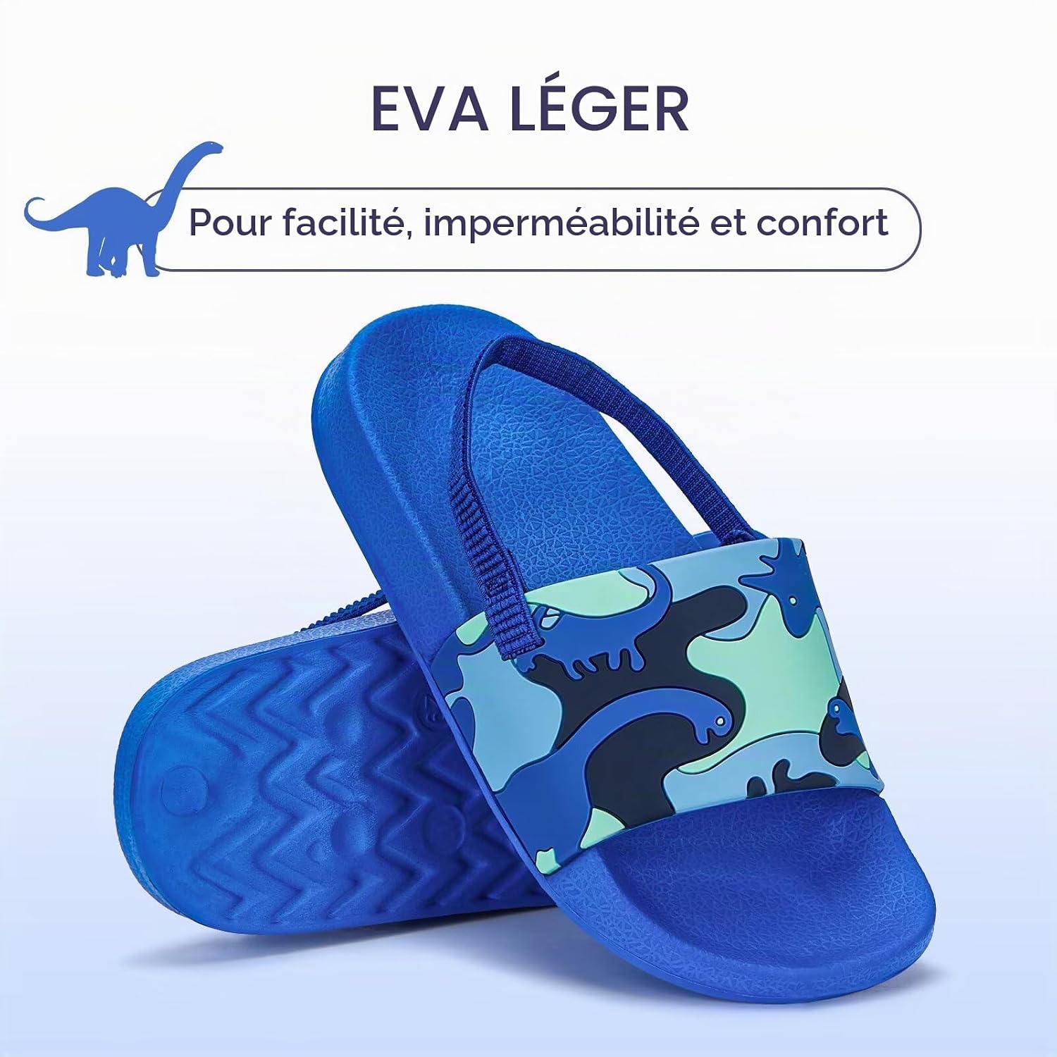 Sandales à enfiler pour enfants avec sangle arrière pour garçons et filles, chaussures aquatiques pour l'extérieur