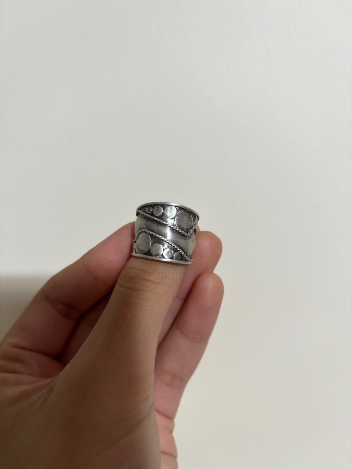 Bague large de style ethnique/Bali en argent sterling 925