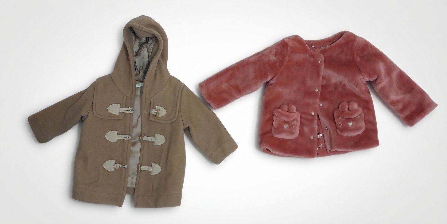 Manteaux marron et rose