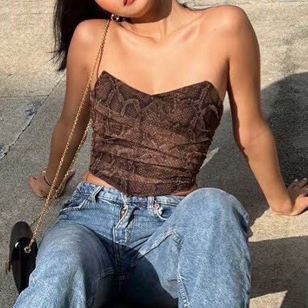 ZARA brown snake print corset ✨🤎